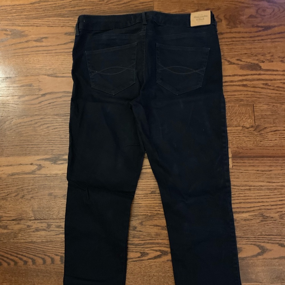 Navy velour Abercrombie skinny pants